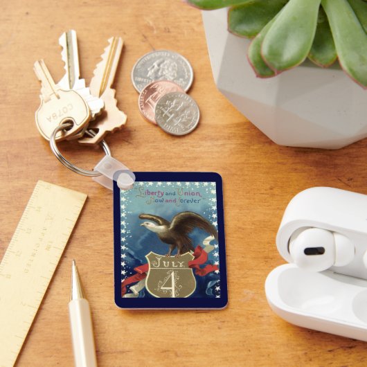 Patriottisch Vierde juli, Eagle met sterren Sleutelhanger (Bureau)