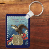 Patriottisch Vierde juli, Eagle met sterren Sleutelhanger (Achterkant)