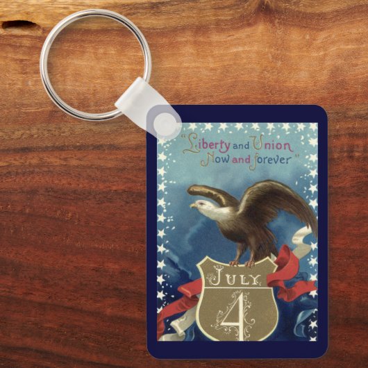 Patriottisch Vierde juli, Eagle met sterren Sleutelhanger (Voorkant)