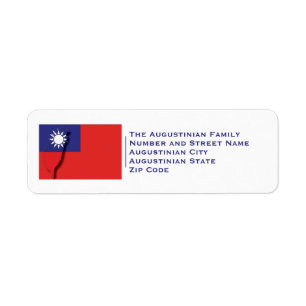 Patriottisch   VLAG TAIWAN (ROC) Etiket