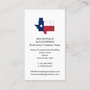 patriottisch VLAG VAN TEXAS Foto Visitekaartje