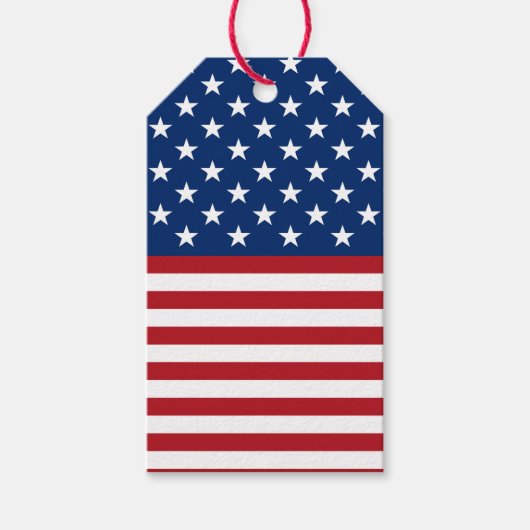 Patriottisch vlaggenpatroon Juli Vierde cadeau lab Cadeaulabel (Voorkant)