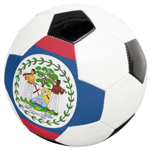 Patriottisch Voetbal met Belize vlag (Drie kwart)