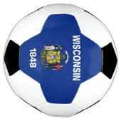 Patriottisch Voetbal met de vlag van de staat Wisc (Gedraaid)