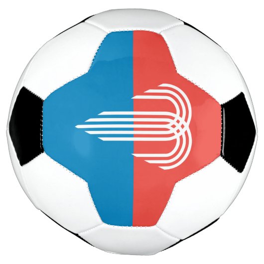 Patriottisch Voetbal met de vlag van Kansas City (Gedraaid)