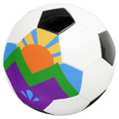 Patriottisch Voetbal met de vlag van Manitou Sprin (Drie kwart)