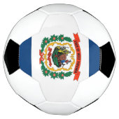 Patriottisch Voetbal met de vlag van West-Virginia (Gedraaid)