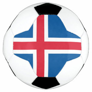 Patriottisch Voetbal met IJslandse vlag