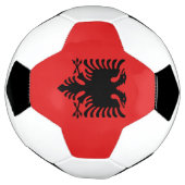 Patriottisch Voetbal met vlag van Albanië (Gedraaid)