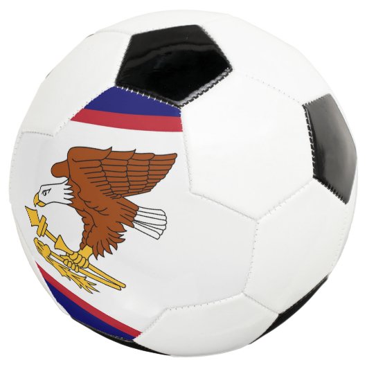 Patriottisch Voetbal met vlag van Amerikaans Samoa (Drie kwart)