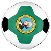 Patriottisch Voetbal met vlag van de staat Washing (Gedraaid)