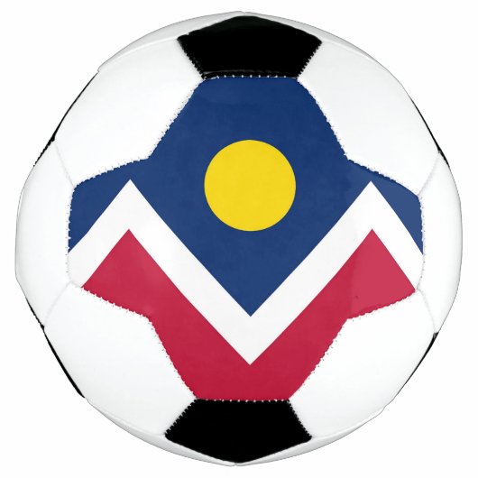 Patriottisch Voetbal met vlag van Denver, Verenigd (Voorkant)