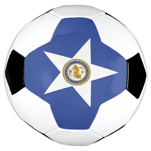 Patriottisch Voetbal met vlag van Houston (Gedraaid)