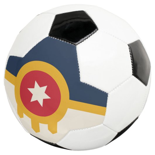 Patriottisch Voetbal met vlag van Tulsa, Oklahoma (Drie kwart)