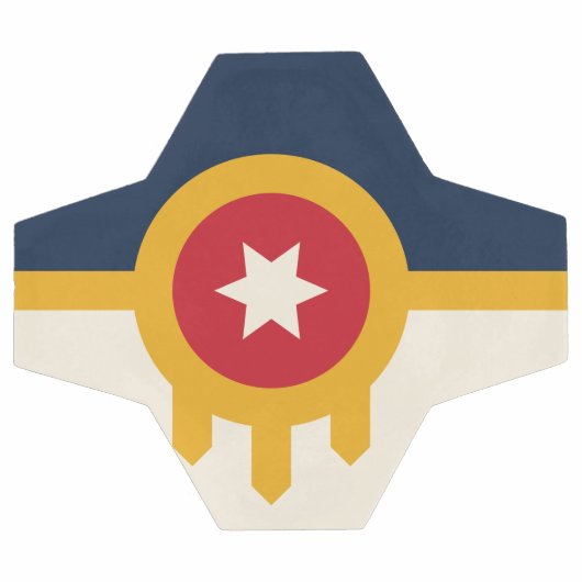 Patriottisch Voetbal met vlag van Tulsa, Oklahoma (Enkel)