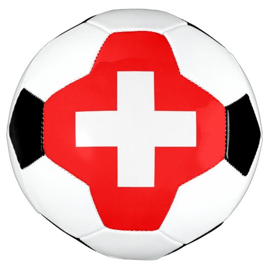 Patriottisch Voetbal met Zwitserse vlag (Gedraaid)
