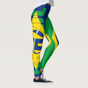 Patriottisch voor Braziliaanse vlaggenkleuren Leggings