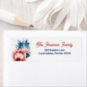 Patriottisch vuurwerk 4 juli Terugkeeradres Etiket (Insitu)