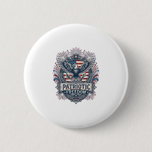 Patriottisch Vuurwerk Festival Vector Grafische T- Ronde Button 5,7 Cm