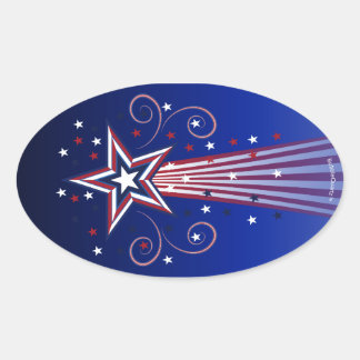Patriottisch vuurwerk grote ovale stickers