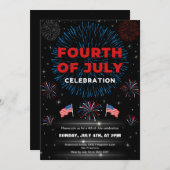 Patriottisch vuurwerk op 4 juli kaart (Voorkant / Achterkant)