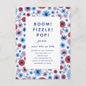 Patriottisch vuurwerk op 4 juli Uitnodiging Post (Voorkant)