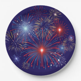 Patriottisch vuurwerk papieren bordje