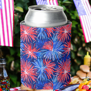 Patriottisch Vuurwerk / Rood Wit Blauwe Feest Blikjeskoeler