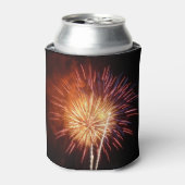 Patriottisch vuurwerk van rood, wit en blauw blikjeskoeler (Blikje Voorkant)