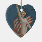  patriottisch WW2-leger met vlag Keramisch Ornament (Rechts)