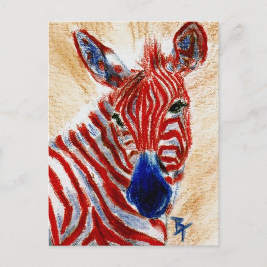 patriottisch Zebra-Briefkaart Briefkaart (Voorkant)