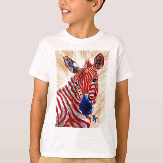 Patriottisch Zebra Kinder Sweatshirt (Voorkant)