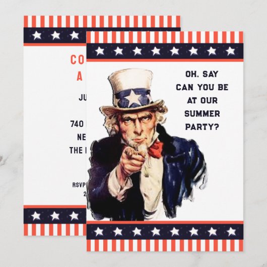 Patriottisch zomerfeest kaart (Voorkant / Achterkant)