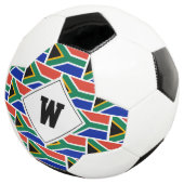 Patriottisch ZUID-AFRICA FLAG Monogram Voetbal (Drie kwart)
