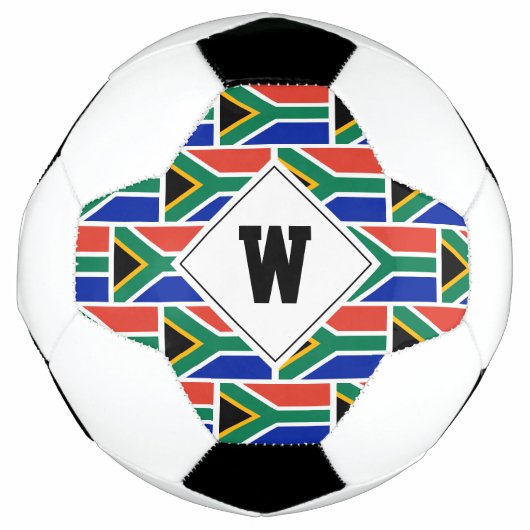 Patriottisch ZUID-AFRICA FLAG Monogram Voetbal (Voorkant)