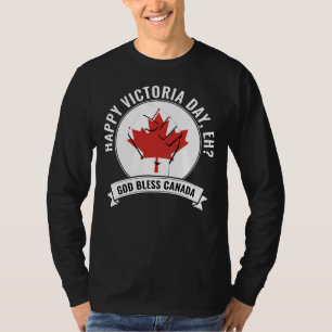 Patriottisch Zwart GELUKKIG VICTORIA DAG, EH Canad T-shirt