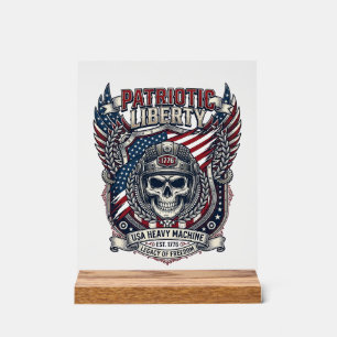 Patriottische 1776 Off Road Schedel Monster Truck  Acryl Bord
