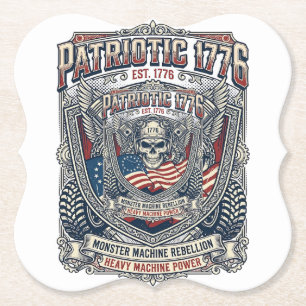 Patriottische 1776 Off Road Schedel Monster Truck Kartonnen Onderzetters