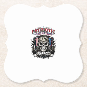 Patriottische 1776 Off Road Schedel Monster Truck Kartonnen Onderzetters