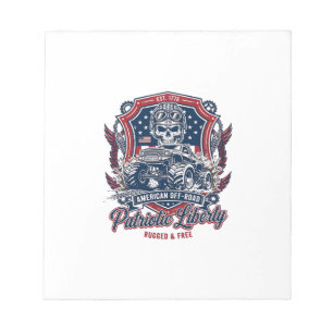 Patriottische 1776 Off Road Schedel Monster Truck  Notitieblok