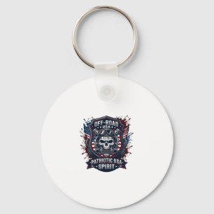 Patriottische 1776 Off Road Schedel Monster Truck Sleutelhanger