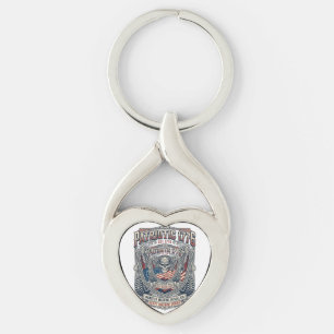 Patriottische 1776 Off Road Schedel Monster Truck Sleutelhanger