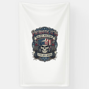 Patriottische 1776 Off Road Schedel Monster Truck Spandoek
