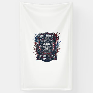 Patriottische 1776 Off Road Schedel Monster Truck Spandoek