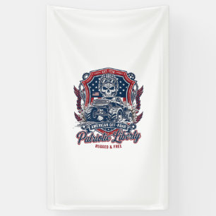 Patriottische 1776 Off Road Schedel Monster Truck  Spandoek