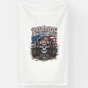 Patriottische 1776 Off Road Schedel Monster Truck Spandoek