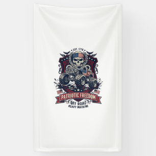 Patriottische 1776 Off Road Schedel Monster Truck Spandoek
