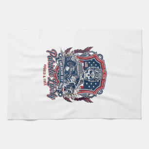 Patriottische 1776 Off Road Schedel Monster Truck  Theedoek