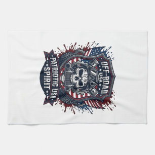 Patriottische 1776 Off Road Schedel Monster Truck  Theedoek