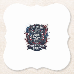 Patriottische 1776 Off Road Schedel Monstertruck Z Kartonnen Onderzetters